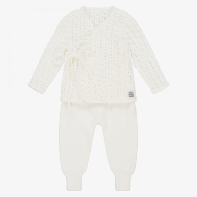 Shop Minutus Ivory Knit Baby Trouser Set