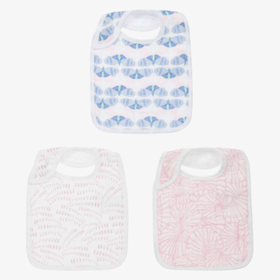 Shop Aden + Anais Baby Girls Cotton Muslin Bibs (3 Pack) In Pink