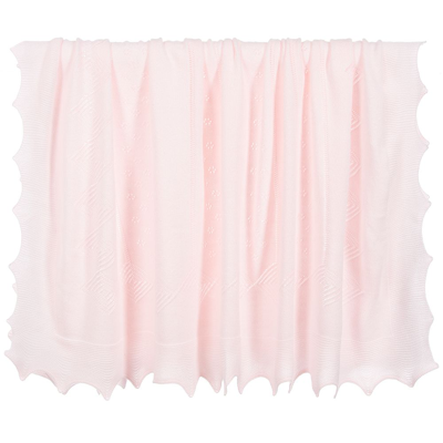 Shop Minutus Baby Girls Pink Knitted Shawl (105cm)