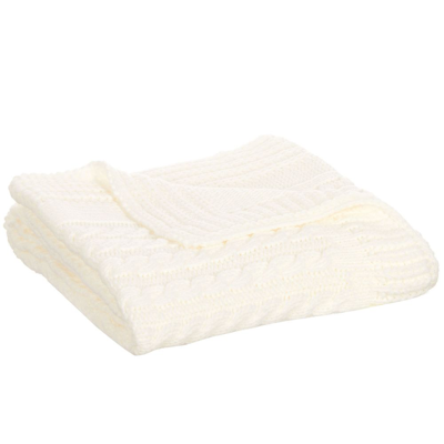 Shop Minutus Ivory Knitted Baby Blanket (98cm)