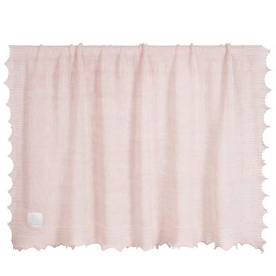 Shop English Trousseau Baby Girls Wool Shawl (122cm) In Pink