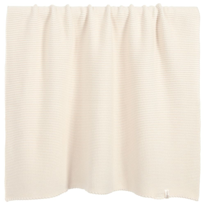 Shop Naturapura Ivory Knitted Cotton Blanket (100cm)