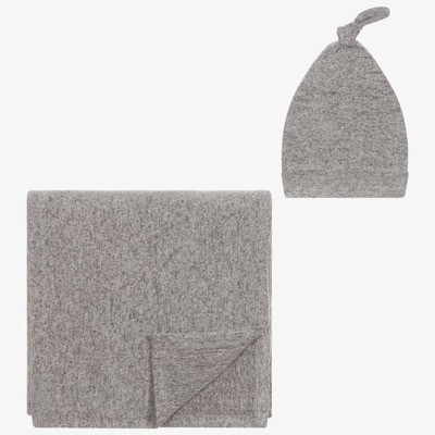 Shop Aden + Anais Grey 2 Piece Hat & Blanket Set