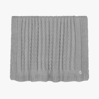 Shop Minutus Grey Knitted Baby Blanket (92cm)