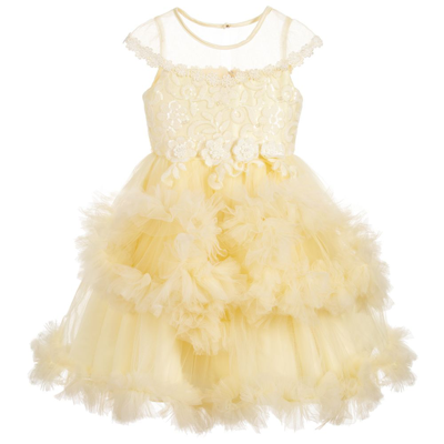 Shop Romano Girls Yellow Tulle Dress