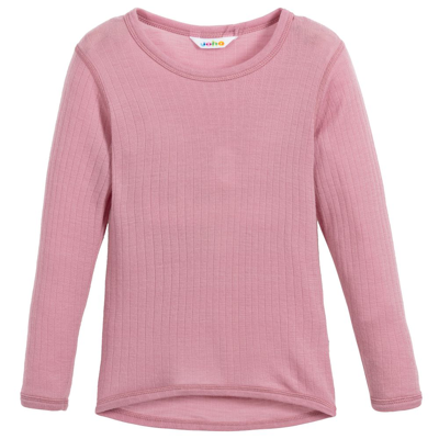 Shop Joha Girls Pink Merino Wool Knitted Top