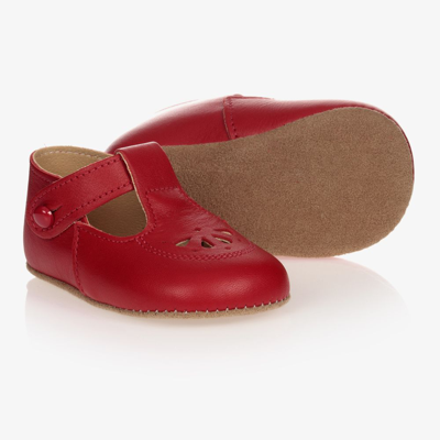 Shop Early Days Red Leather Pre-walker Shoes