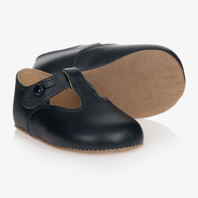 Shop Early Days Blue Leather Pre-walker Shoes