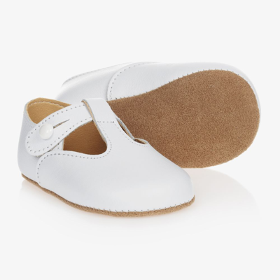 Shop Early Days White Leather Pre-walker Shoes