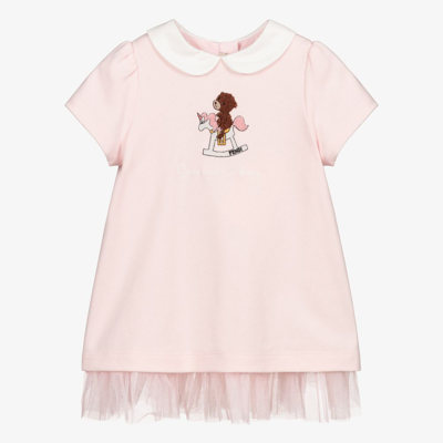 Shop Fendi Girls Pink Teddy Bear Baby Dress