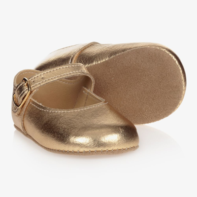 Shop Early Days Baby Girls Gold Leather Pre-walker Shoes