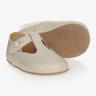 Shop Early Days Ivory Leather Pre-walker Shoes