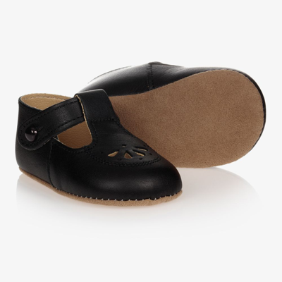 Shop Early Days Black Leather Pre-walker Shoes