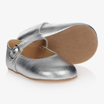 Shop Early Days Baby Girls Silver Leather Pre-walker Shoes
