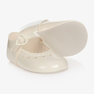 Shop Early Days Baby Girls Ivory Patent Pre-walker Shoes