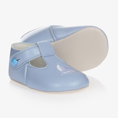 Shop Early Days Baypods Blue Pre-walker Button Shoes