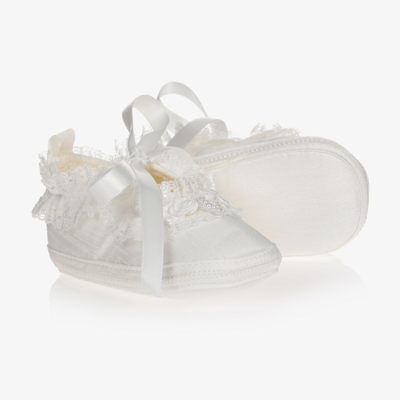 Shop Early Days Baby Girls Ivory Silk Shoes