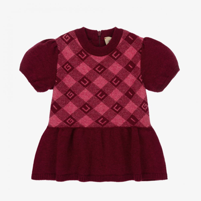 Shop Gucci Baby Girls Red Wool Knit Dress