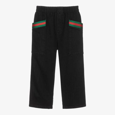 Shop Gucci Girls Black Denim Joggers