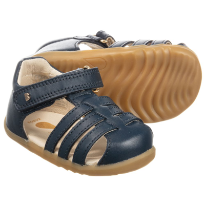 Shop Bobux Step Up Baby Navy Blue Leather Sandals