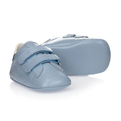 Shop Gucci Blue Leather Baby Trainers