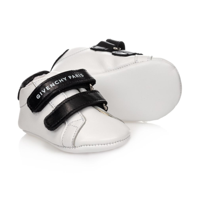 Shop Givenchy White Leather Baby Shoes