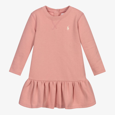Shop Ralph Lauren Girls Pink Jersey Baby Dress Set