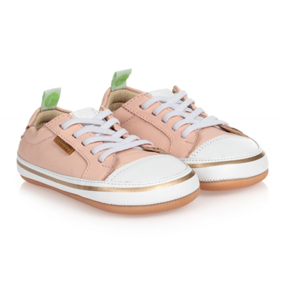 Shop Tip Toey Joey Baby Girls Pink Leather Trainers
