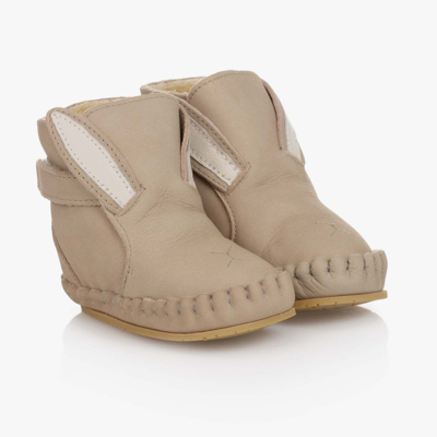 Shop Donsje Beige Leather Bunny Boots