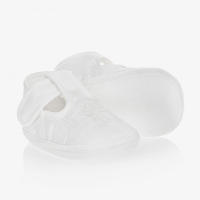 Shop Early Days Baypods White Silk Baby Shoes