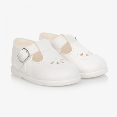 Shop Early Days White T-bar Shoes