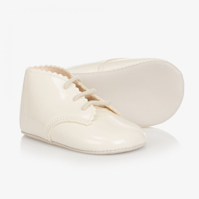 Shop Early Days Ivory Patent Pre-walker Shoes In Multi