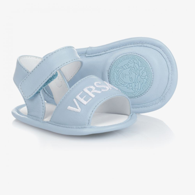 Shop Versace Baby Pale Blue Sandals