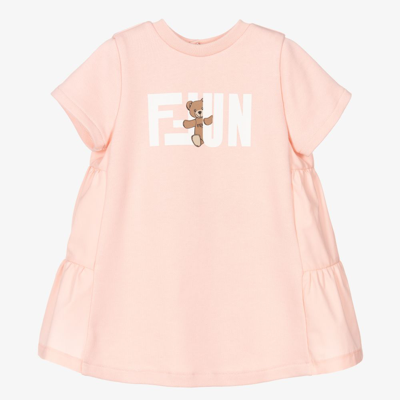 Shop Fendi Baby Girls Pink Logo Dress