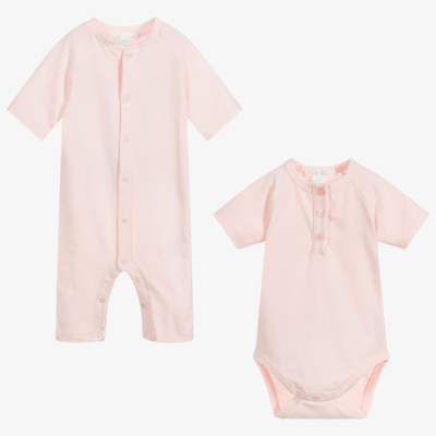 Shop Marie-chantal Girls Pink Babygrow & Bodyvest Set