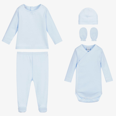 Shop Babidu Blue Cotton Babysuit Set