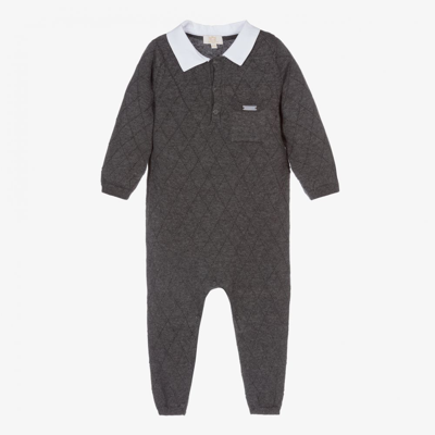 Shop Caramelo Boys Grey Knitted Babysuit