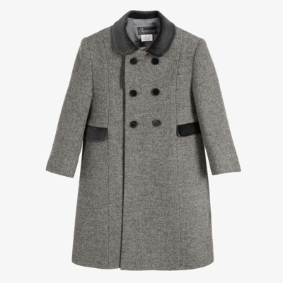 Shop Ancar Grey Classic Wool Coat