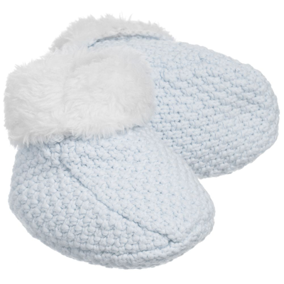 Shop The Little Tailor Pale Blue Knitted Baby Booties