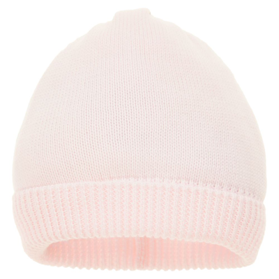 Shop Minutus Girls Pink Knitted Cotton Baby Hat