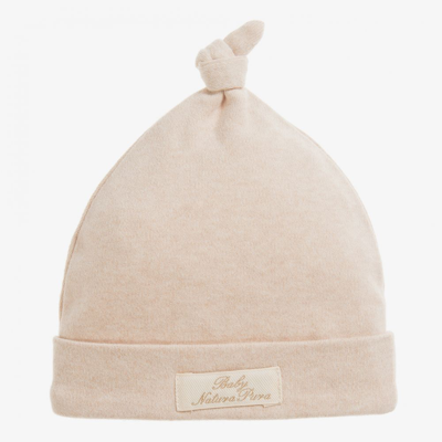 Shop Naturapura Beige Organic Cotton Baby Hat