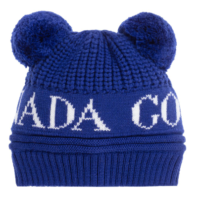 Shop Canada Goose Blue Wool Pom-pom Hat