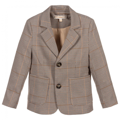 Shop Childrensalon Occasions Boys Brown Dogstooth Check Jacket