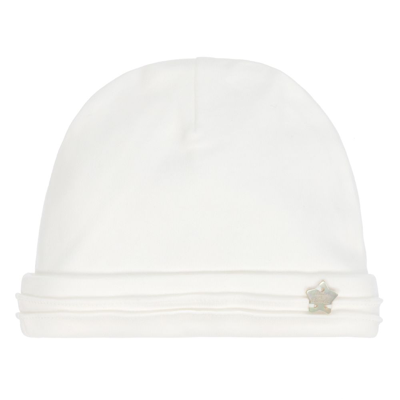 Shop Tartine Et Chocolat Ivory Cotton Baby Hat In White
