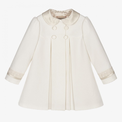 Shop Gucci Baby Ivory Cotton Lace Coat