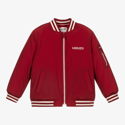 Shop Kenzo Kids Boys Red Tiger Bomber Jacket