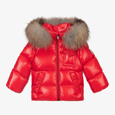 Moncler Babies' Boys Red Down Puffer Coat | ModeSens