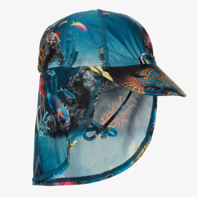Shop Molo Boys Blue Ocean Sun Hat (upf 50+)