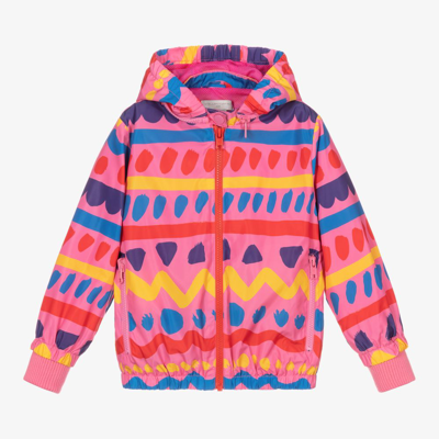 Shop Stella Mccartney Kids Girls Pink Stripes Packable Jacket