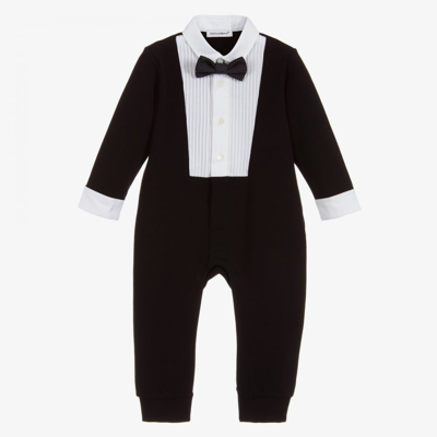 Shop Dolce & Gabbana Boys Black Tuxedo Babygrow